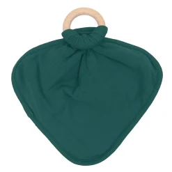Hot Kyte Baby Lovey in Emerald with Removable Wooden Teething Ring