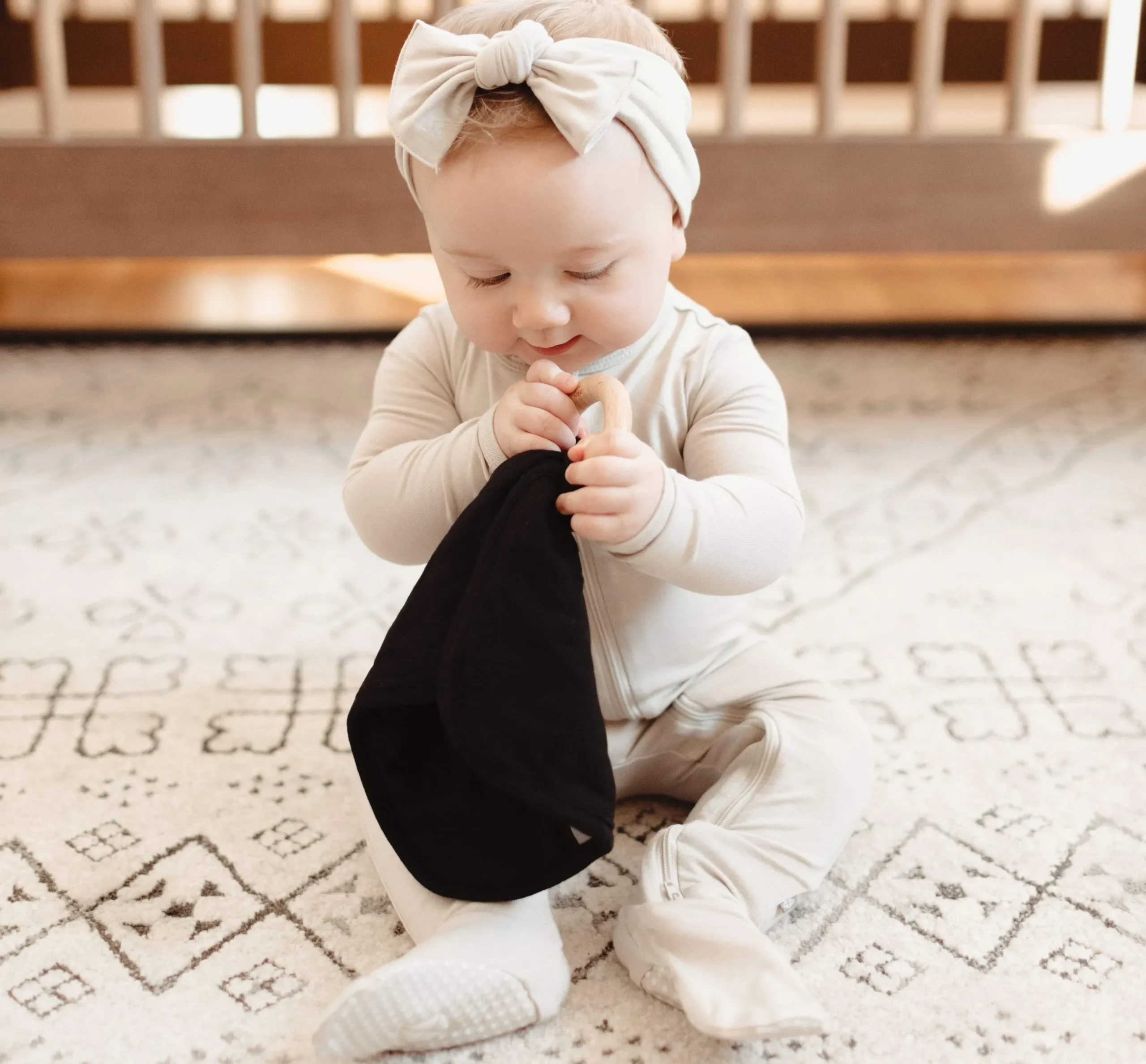 Online Kyte Baby Lovey in with Removable Wooden Teething Ring Midnight