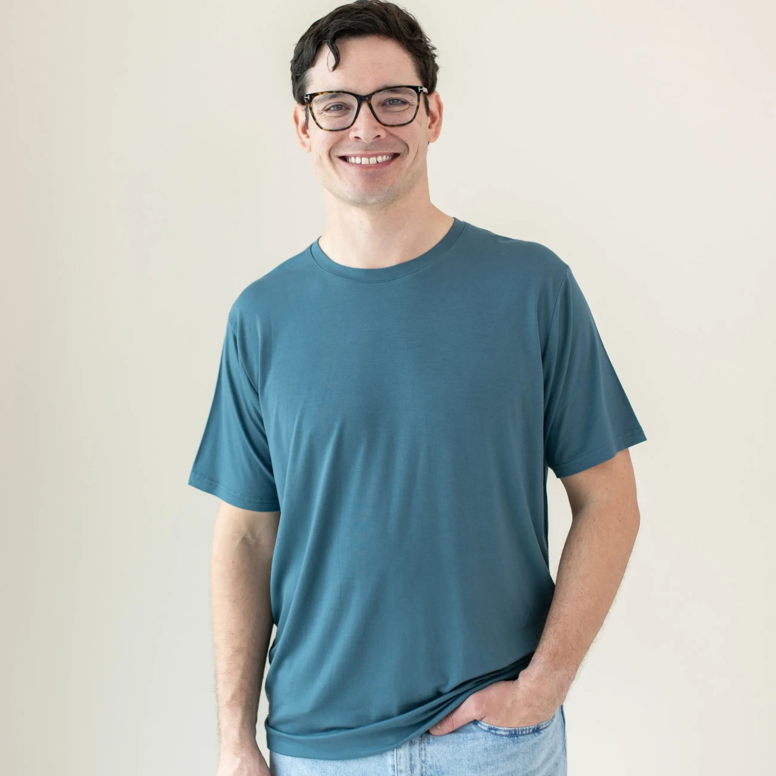 New Kyte Baby Men's Crew Neck Tee in Atlantic