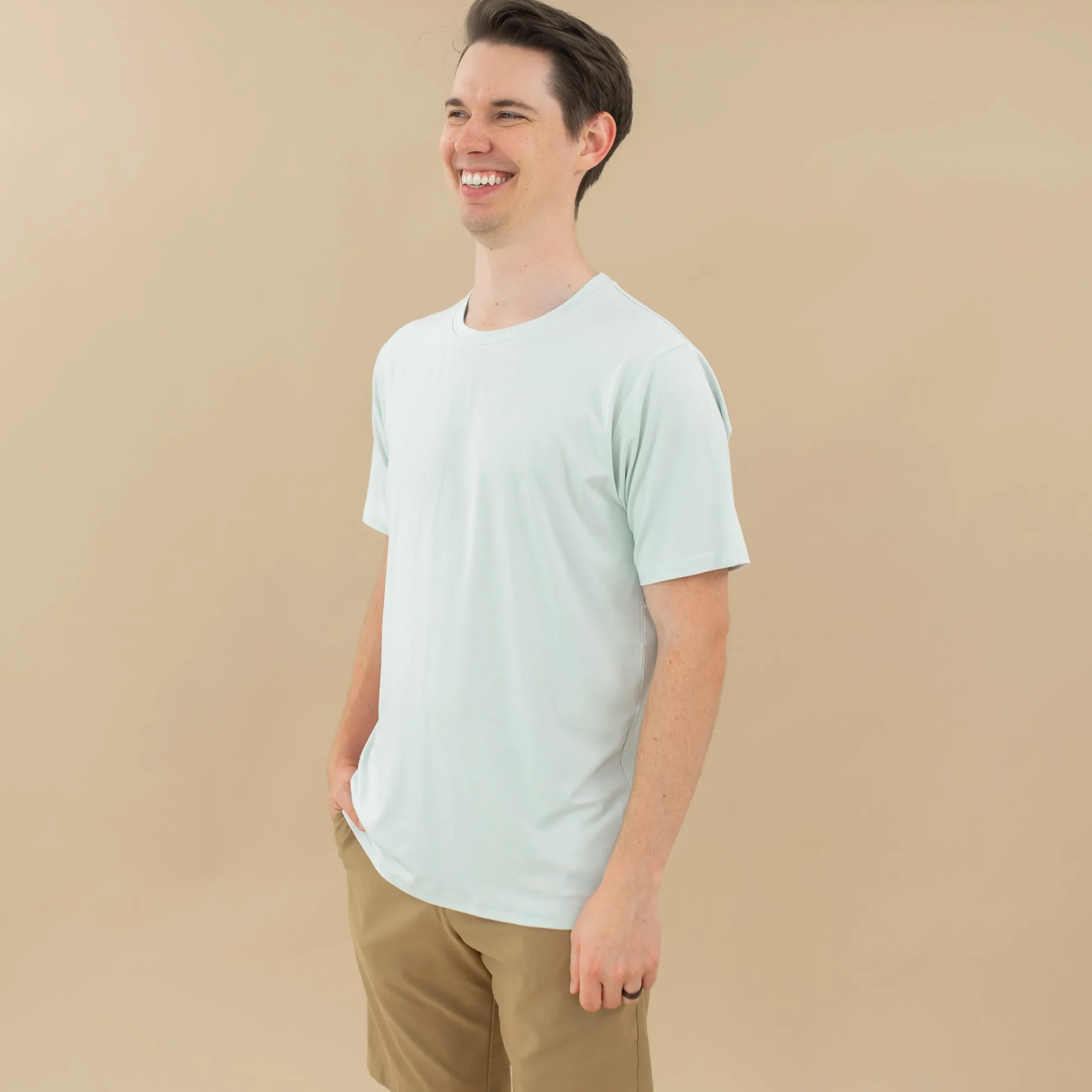 Discount Kyte Baby Men's Crew Neck Tee in Dew