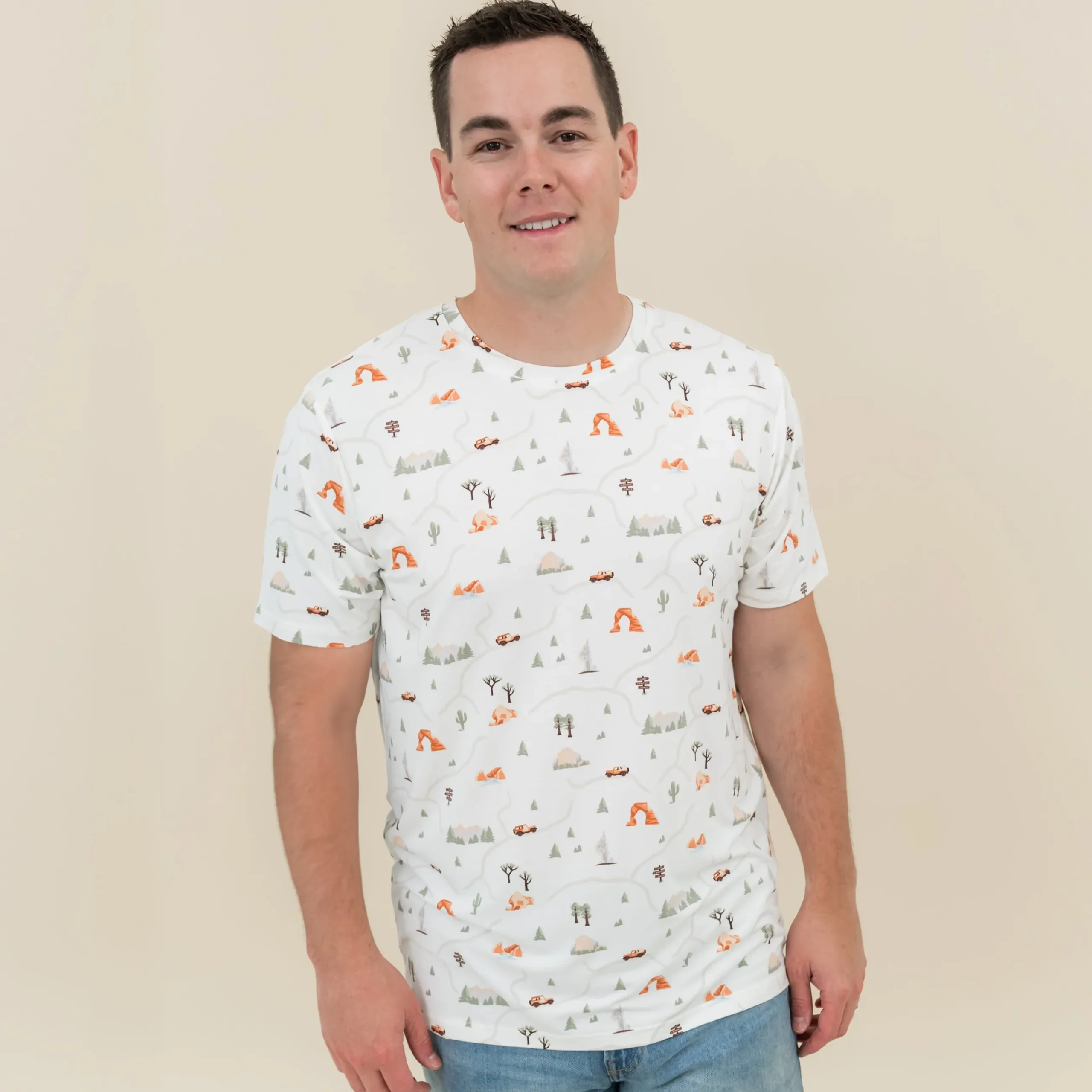 New Kyte Baby Men's Crew Neck Tee in Road Trip