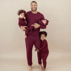 Hot Kyte Baby Men's Jogger Set in Burgundy