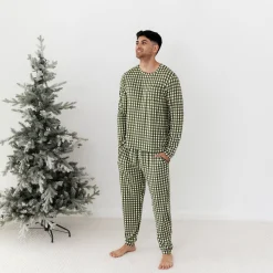 Outlet Kyte Baby Men's Jogger Set in Gingham Fir
