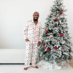 Clearance Kyte Baby Men's Long Sleeve Pajama Set in Santa Sleigh