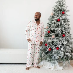 Clearance Kyte Baby Men's Long Sleeve Pajama Set in Santa Sleigh