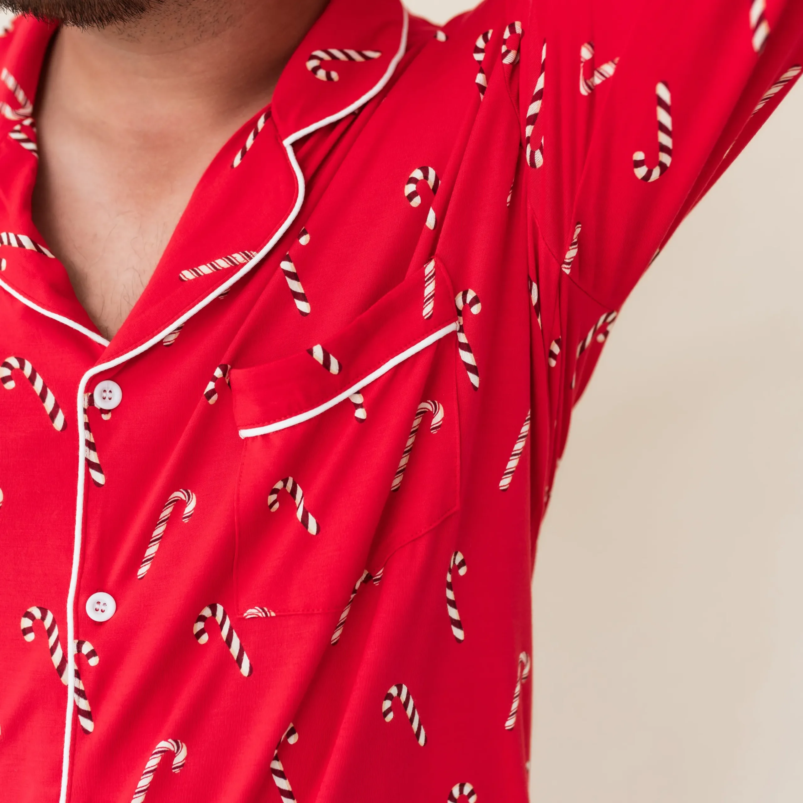 Best Kyte Baby Men's Long Sleeve Pajama Set in Candy Cane
