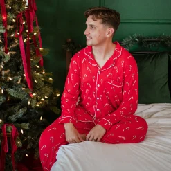 Best Kyte Baby Men's Long Sleeve Pajama Set in Candy Cane