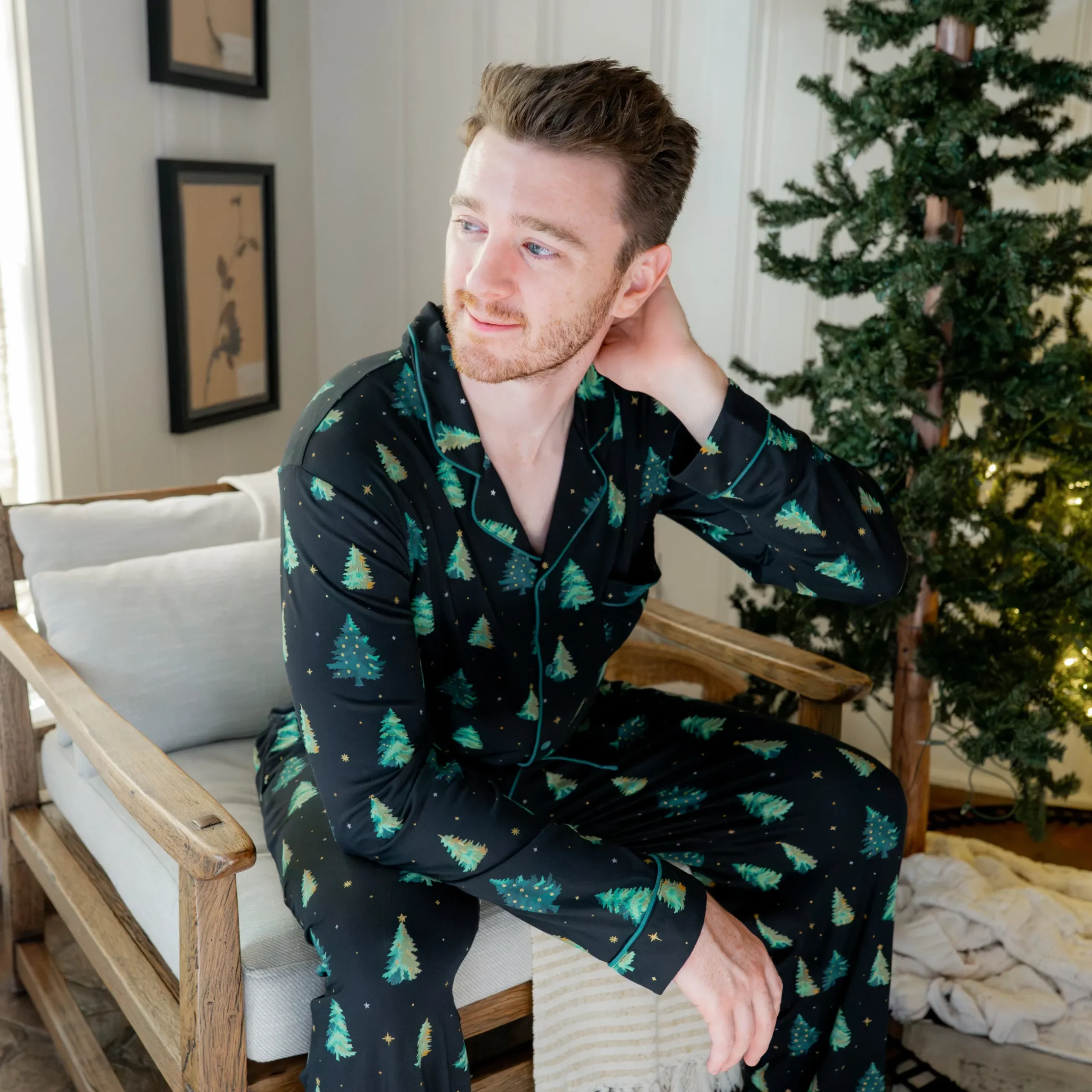 Online Kyte Baby Men's Long Sleeve Pajama Set in Twinkle Tree