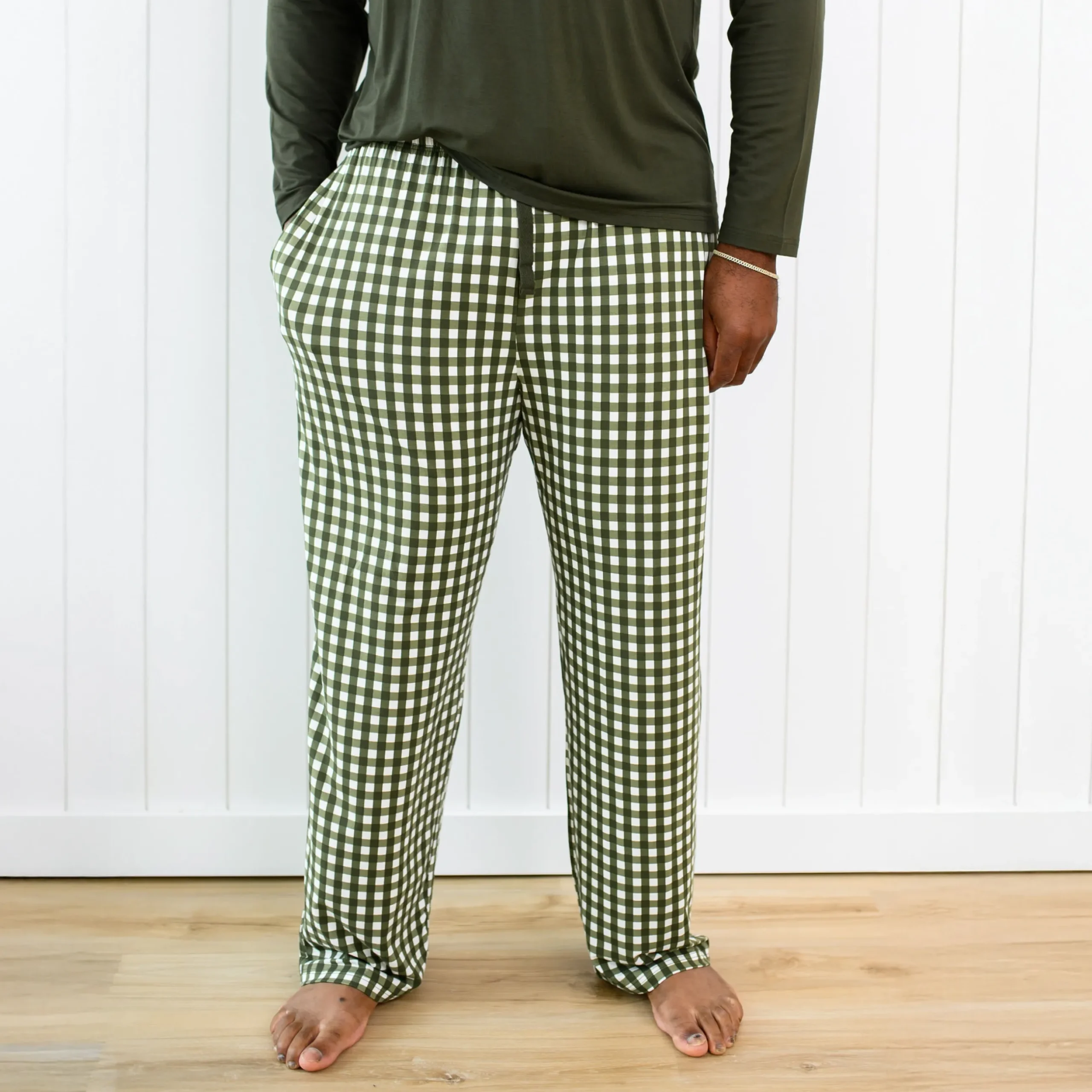 Discount Kyte Baby Men's Lounge Pants in Gingham Fir