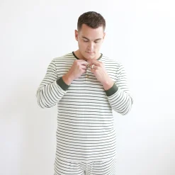 Online Kyte Baby Men's Ribbed Henley Set in Fir Stripe