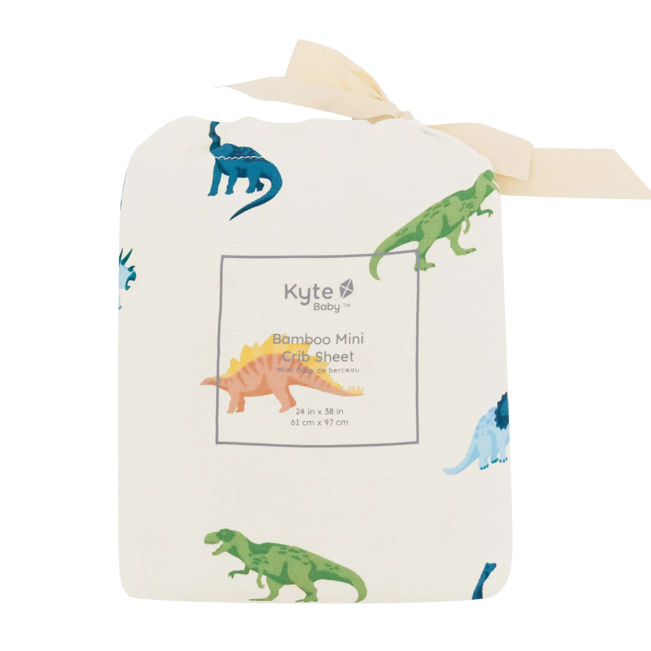 Kyte Baby Mini Crib Sheet in Ecru Roar