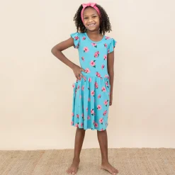 New Kyte Baby Pocket Dress in Hibiscus