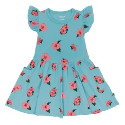 New Kyte Baby Pocket Dress in Hibiscus