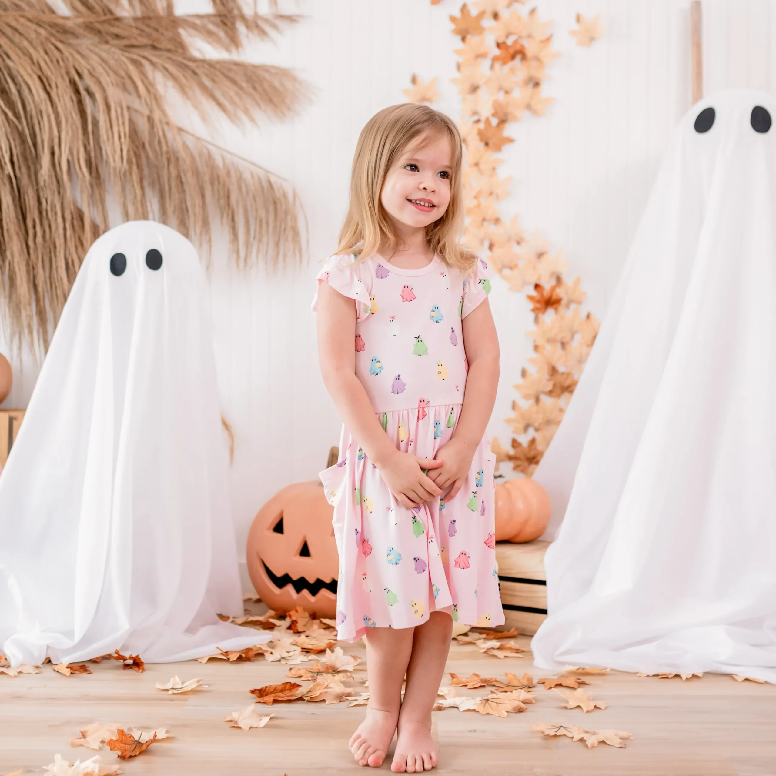 Discount Kyte Baby Pocket Dress in Pastel Ghost