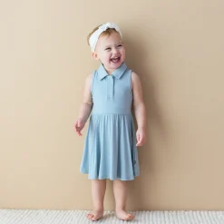 Discount Kyte Baby Polo Bodysuit Dress in Fog