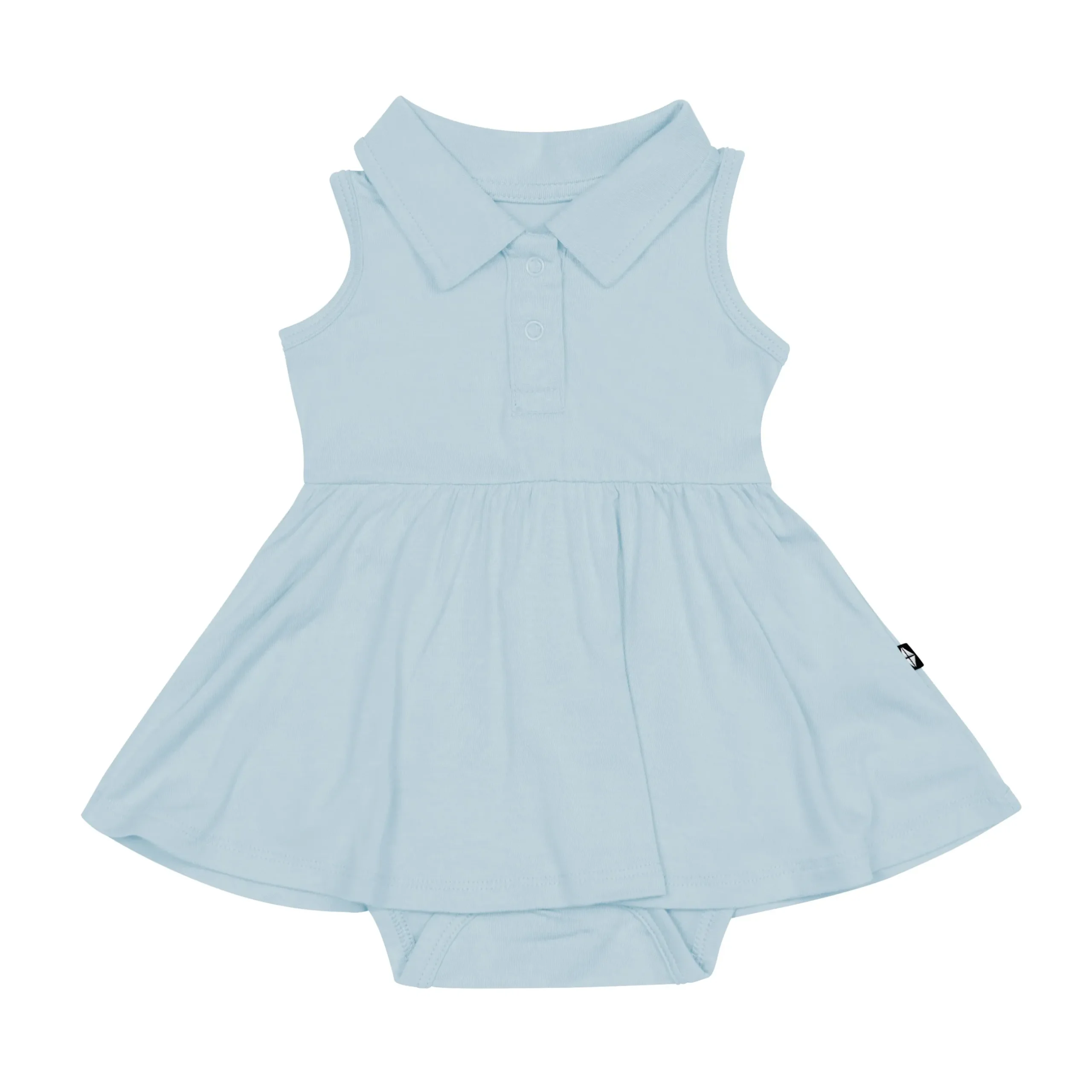Discount Kyte Baby Polo Bodysuit Dress in Fog