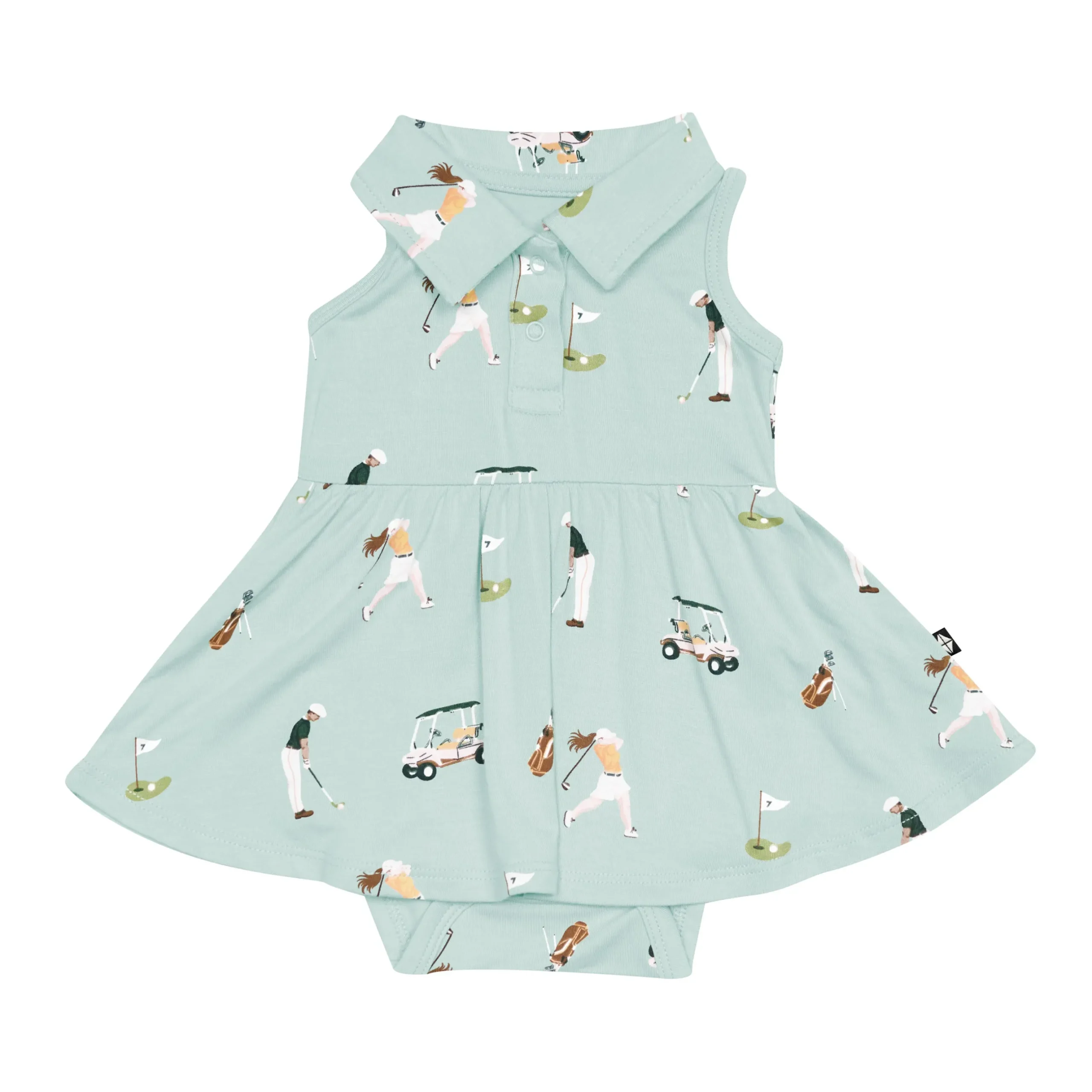 Discount Kyte Baby Polo Bodysuit Dress in Golf
