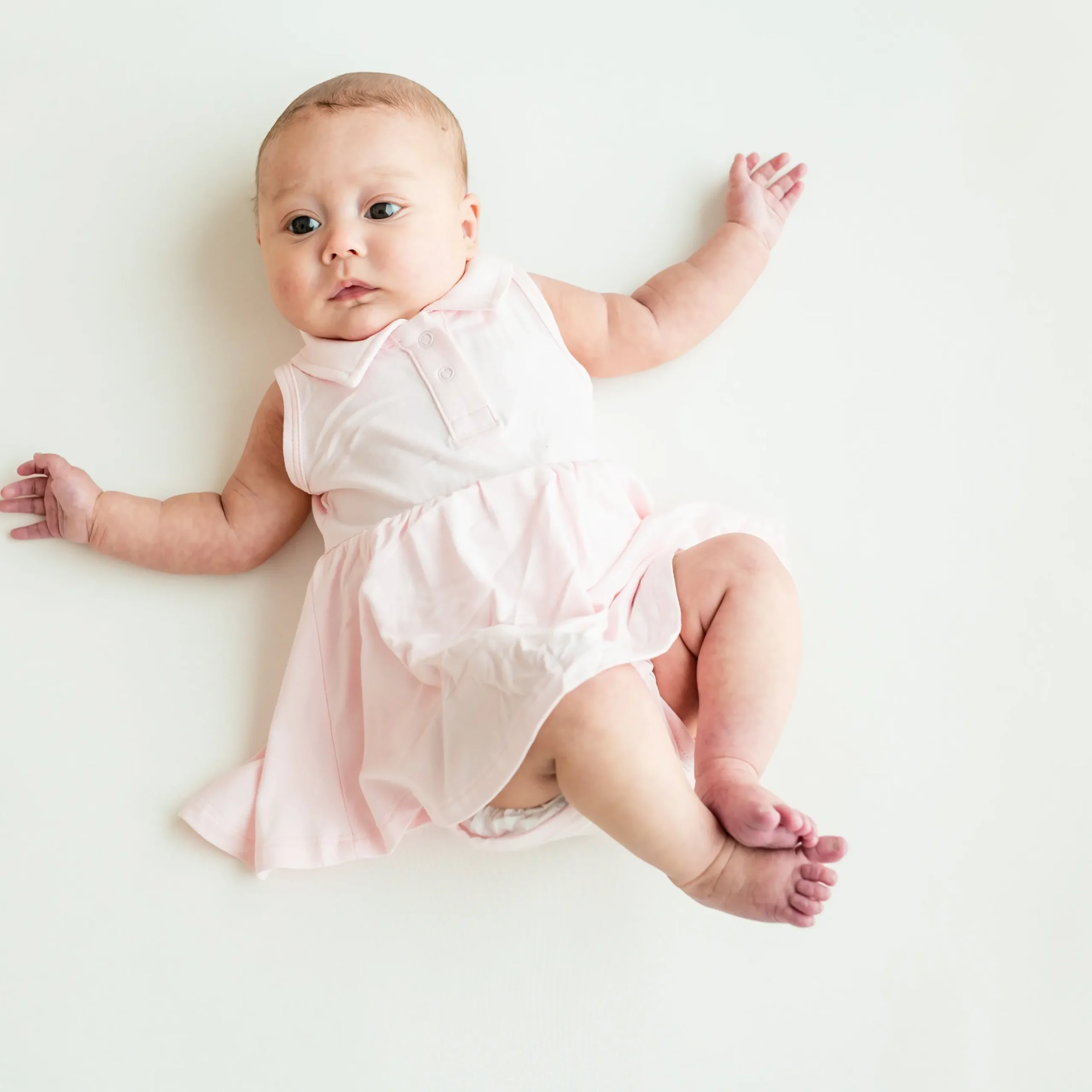 Outlet Kyte Baby Polo Bodysuit Dress in Sakura