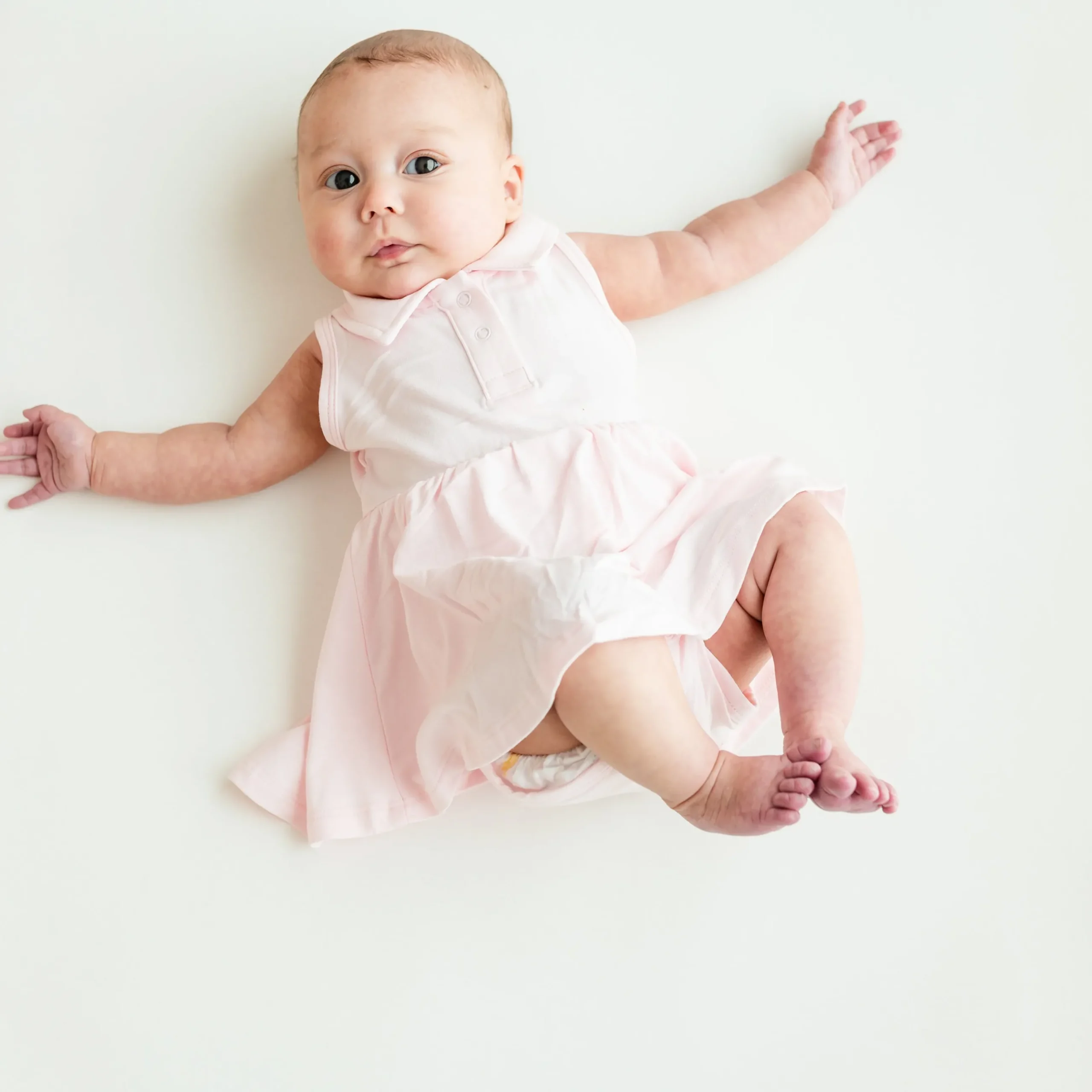 Outlet Kyte Baby Polo Bodysuit Dress in Sakura