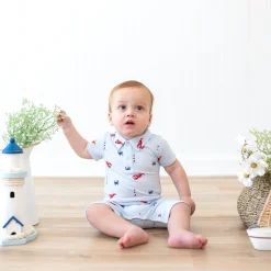Outlet Kyte Baby Polo Shortall in Harbor