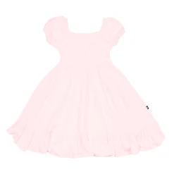 Hot Kyte Baby Puff Sleeve Twirl Dress in Sakura