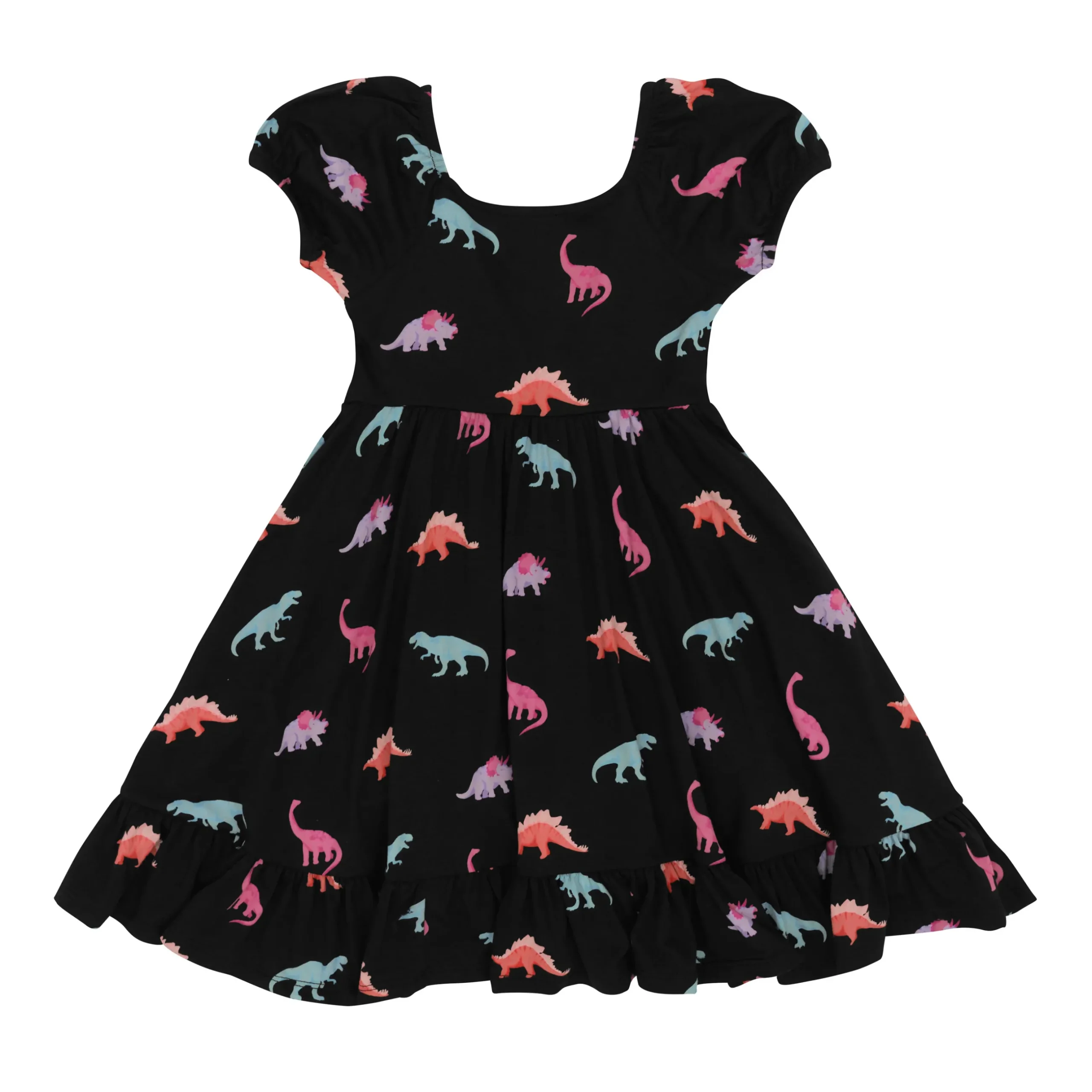 Kyte Baby Puff Sleeve Twirl Dress in Midnight Roar