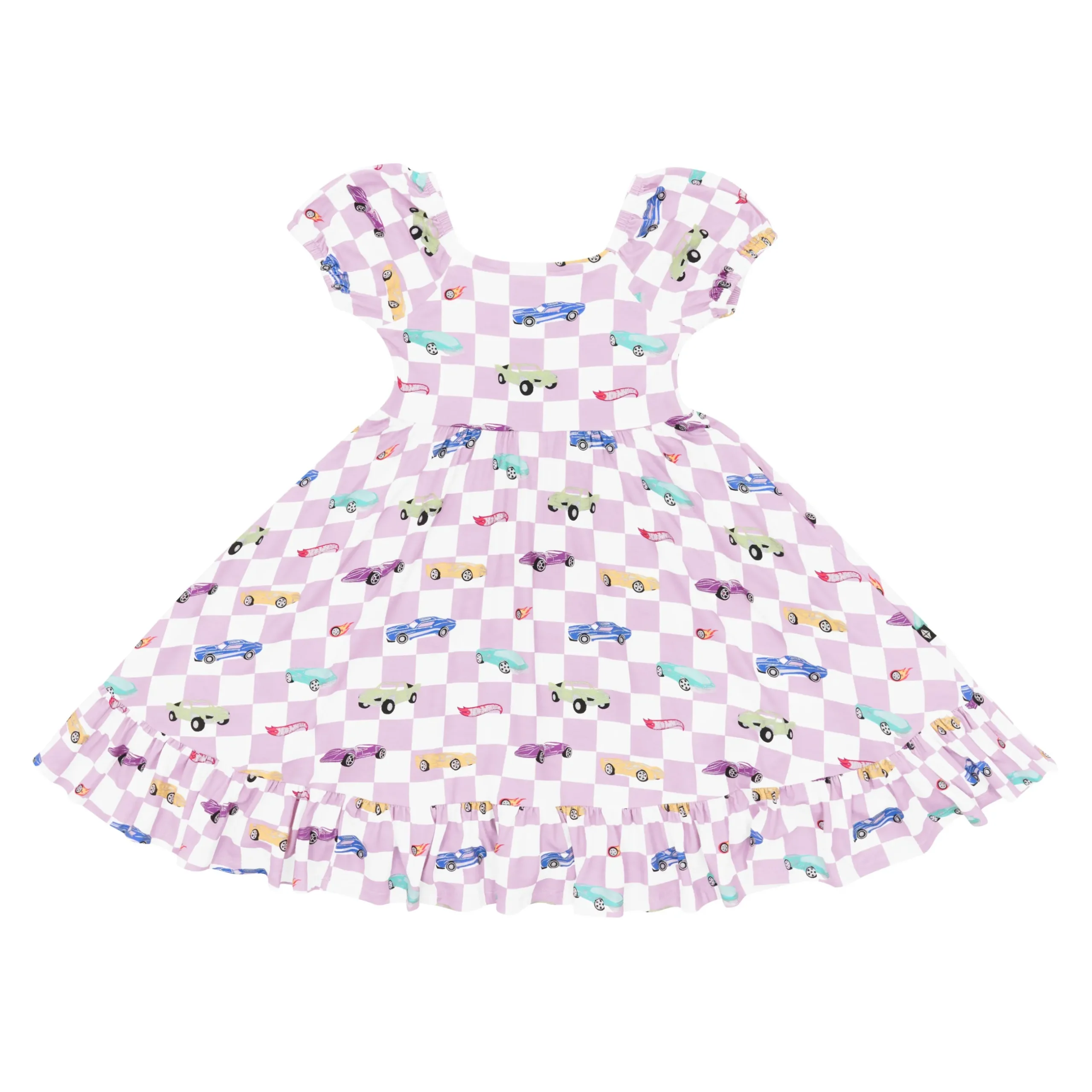 New Kyte Baby Puff Sleeve Twirl Dress in Sparkles and Speed