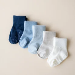 Discount Kyte Baby Quarter Socks Combo 5-Pack in Cool Cool Set: Cloud/Oat/Fog/Slate/Navy