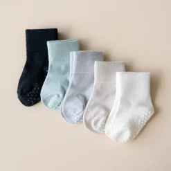 Clearance Kyte Baby Quarter Socks Combo 5-Pack in Neutral set Neutral Set: Cloud/Oat/Storm/Sage/Midnight