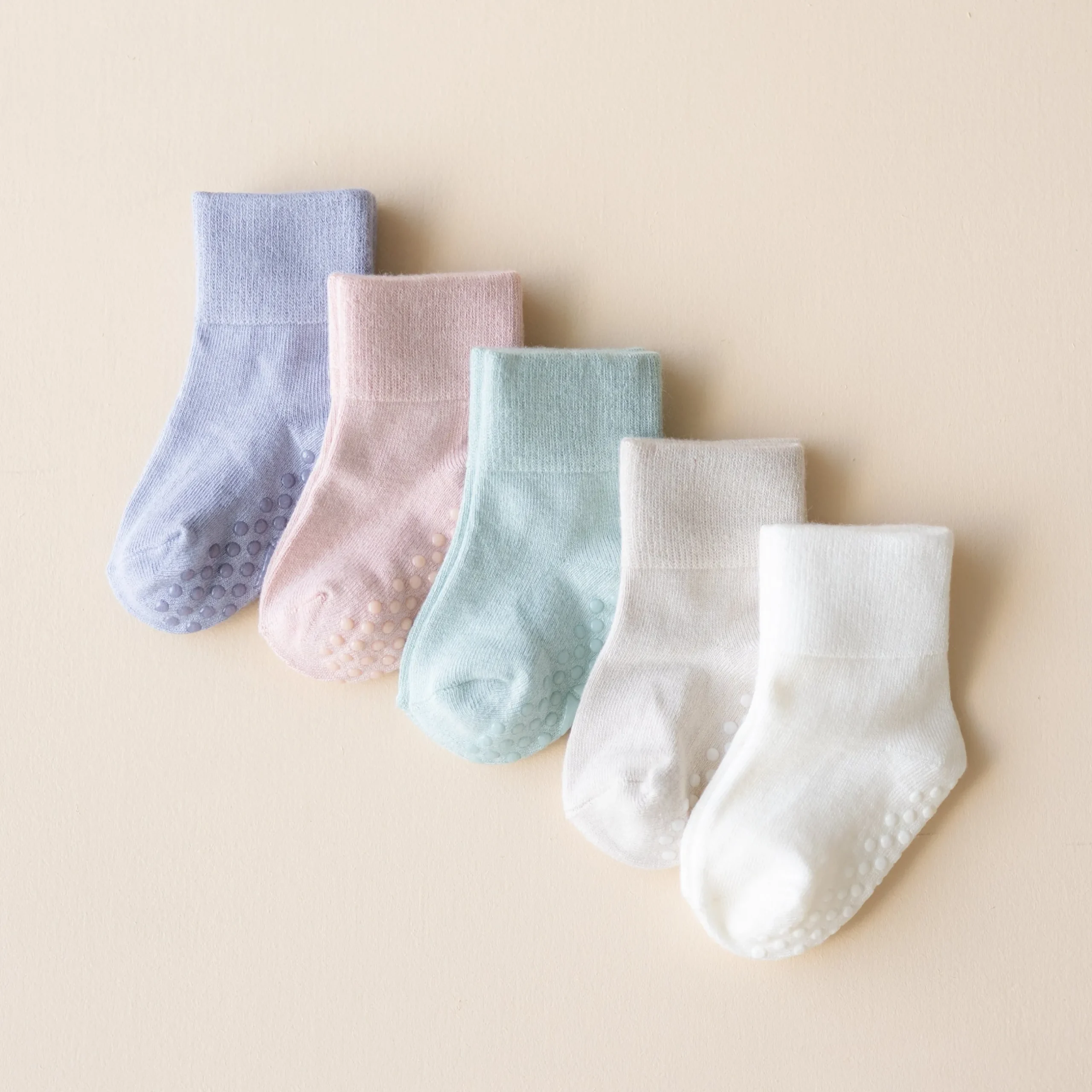 New Kyte Baby Quarter Socks Combo 5-Pack in Pastel set Pastel Set: Cloud/Oat/Blush/Sage/Haze