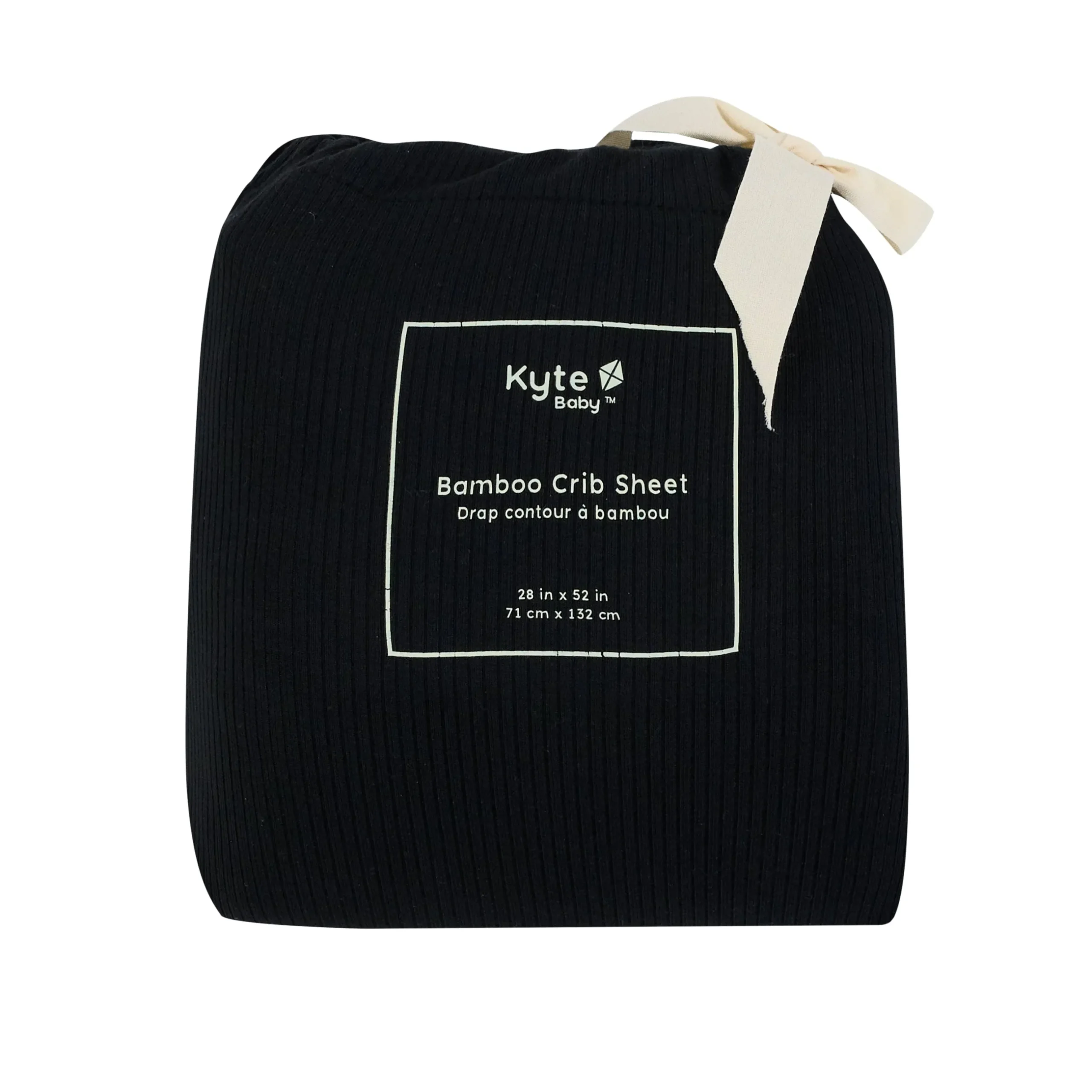 New Kyte Baby Ribbed Crib Sheet in Midnight