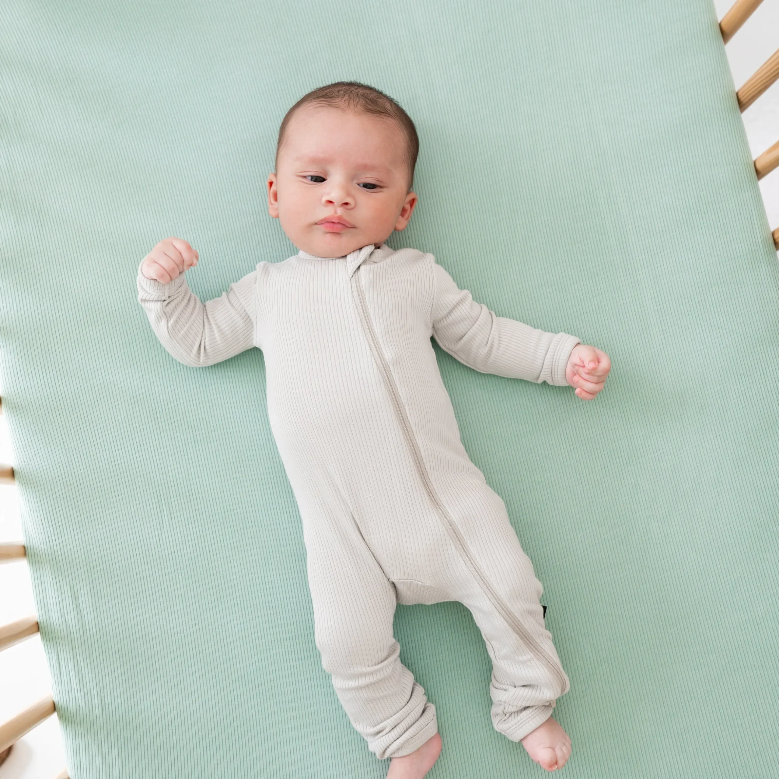 Clearance Kyte Baby Ribbed Crib Sheet in Sage