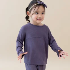 Discount Kyte Baby Ribbed Drop Shoulder Top in Currant