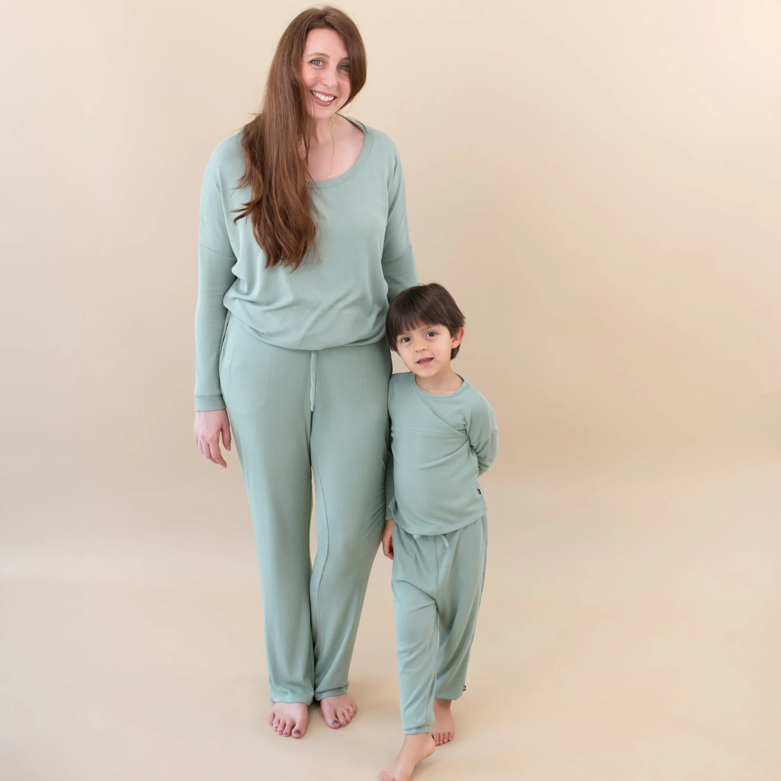 Hot Kyte Baby Ribbed Drop Shoulder Top in Thyme