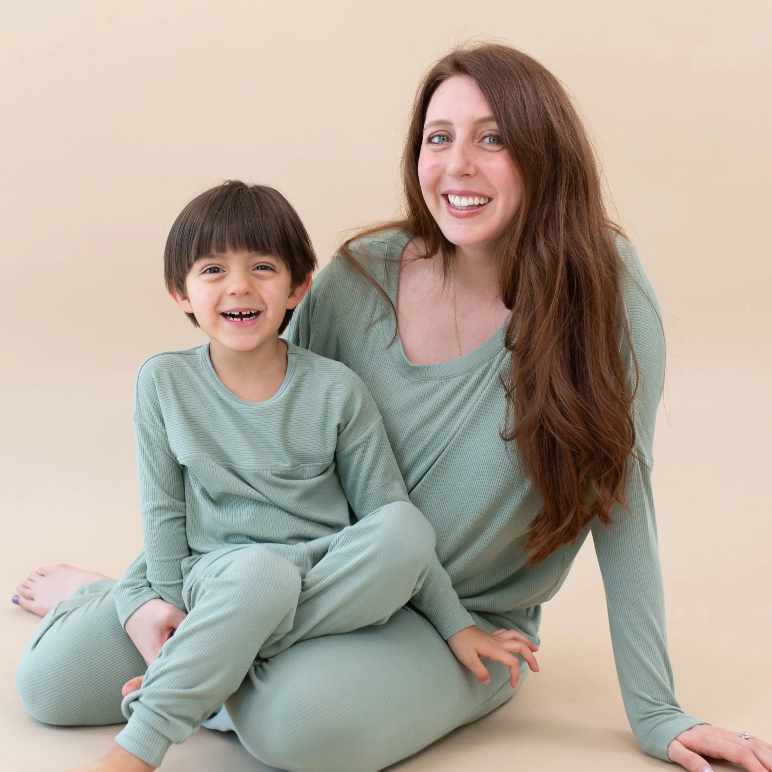 Hot Kyte Baby Ribbed Drop Shoulder Top in Thyme