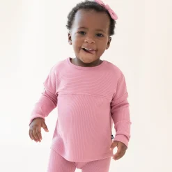 New Kyte Baby Ribbed Drop Shoulder Top in Apple Blossom