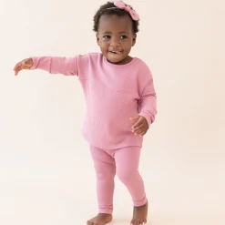 New Kyte Baby Ribbed Drop Shoulder Top in Apple Blossom