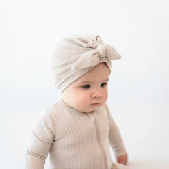 Clearance Kyte Baby Ribbed Headwrap in Bisque