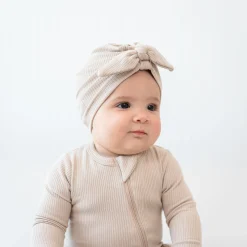 Clearance Kyte Baby Ribbed Headwrap in Bisque