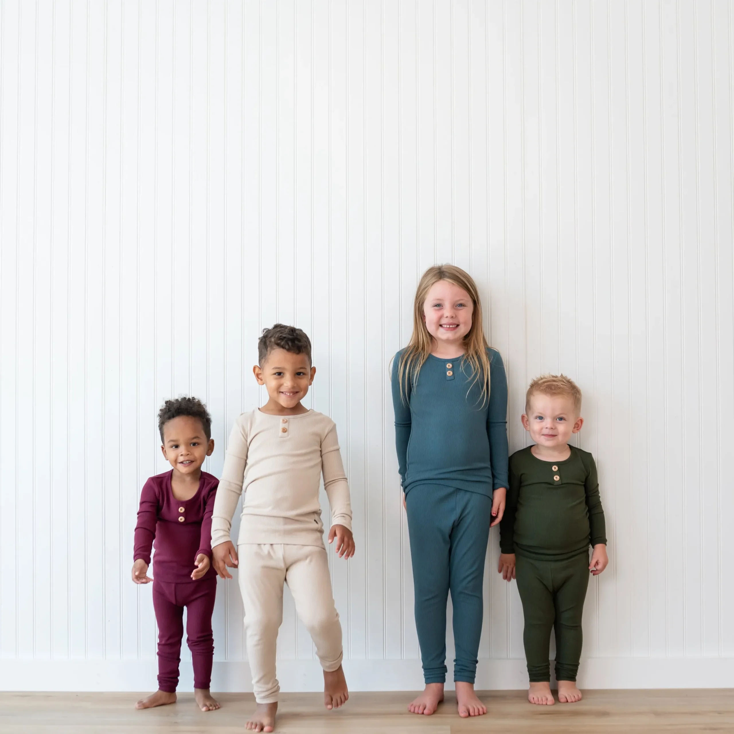 Hot Kyte Baby Ribbed Henley Set in Burgundy