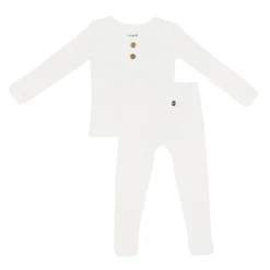 Clearance Kyte Baby Ribbed Henley Set in Cloud