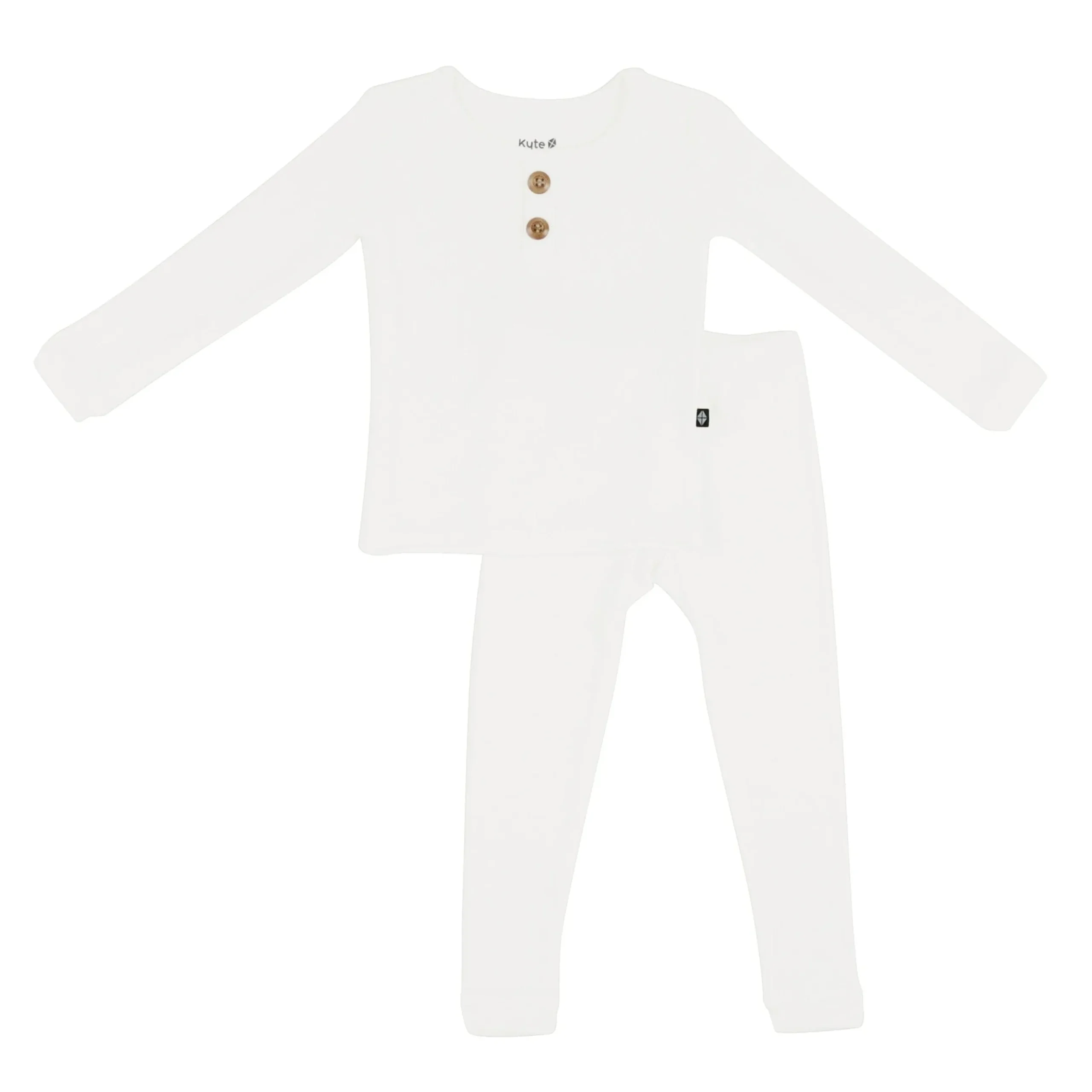 Clearance Kyte Baby Ribbed Henley Set in Cloud