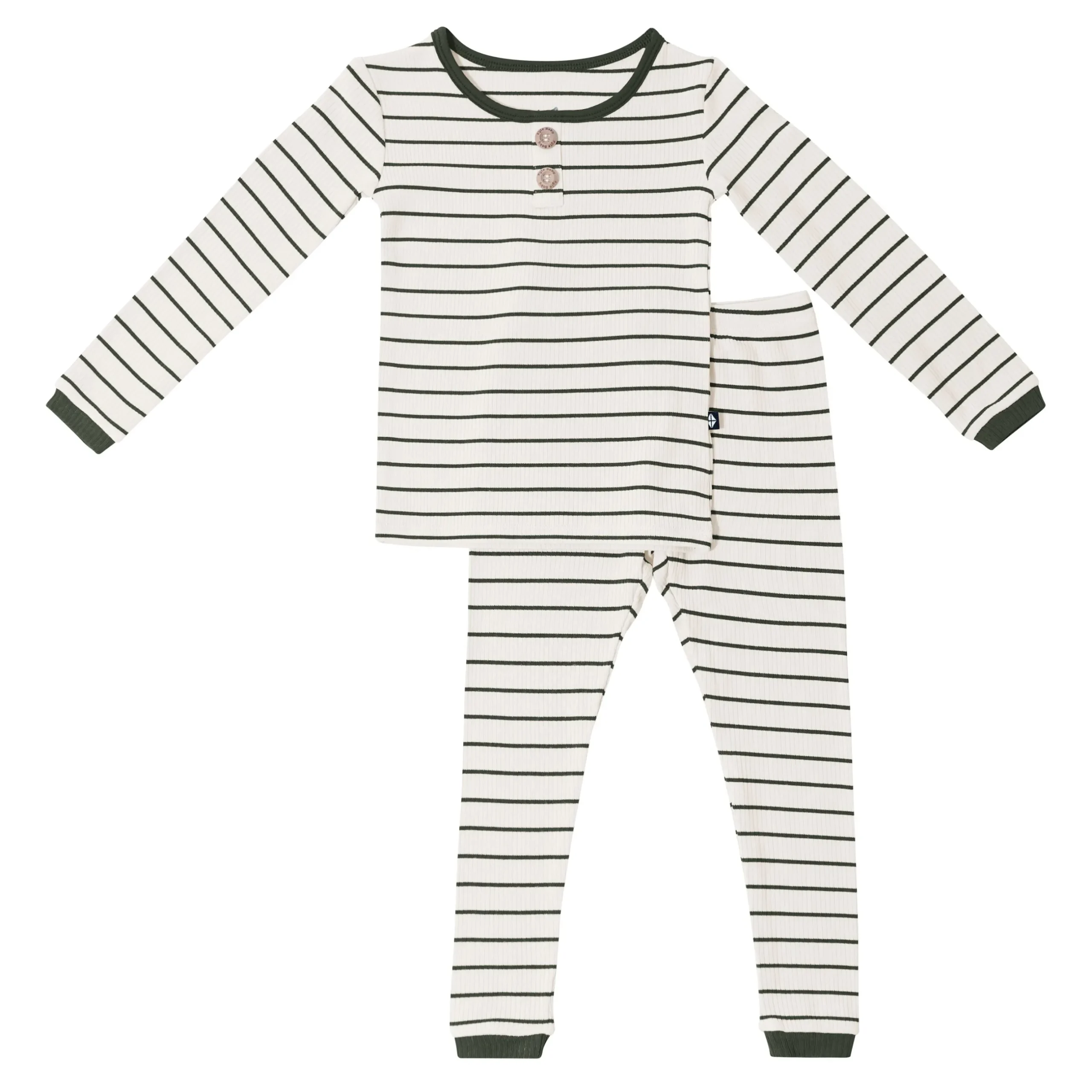Outlet Kyte Baby Ribbed Henley Set in Fir Stripe