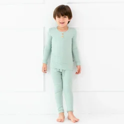 Kyte Baby Ribbed Henley Set in Sage