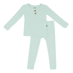 Kyte Baby Ribbed Henley Set in Sage