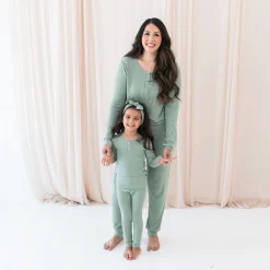 Online Kyte Baby Ribbed Henley Set in Thyme