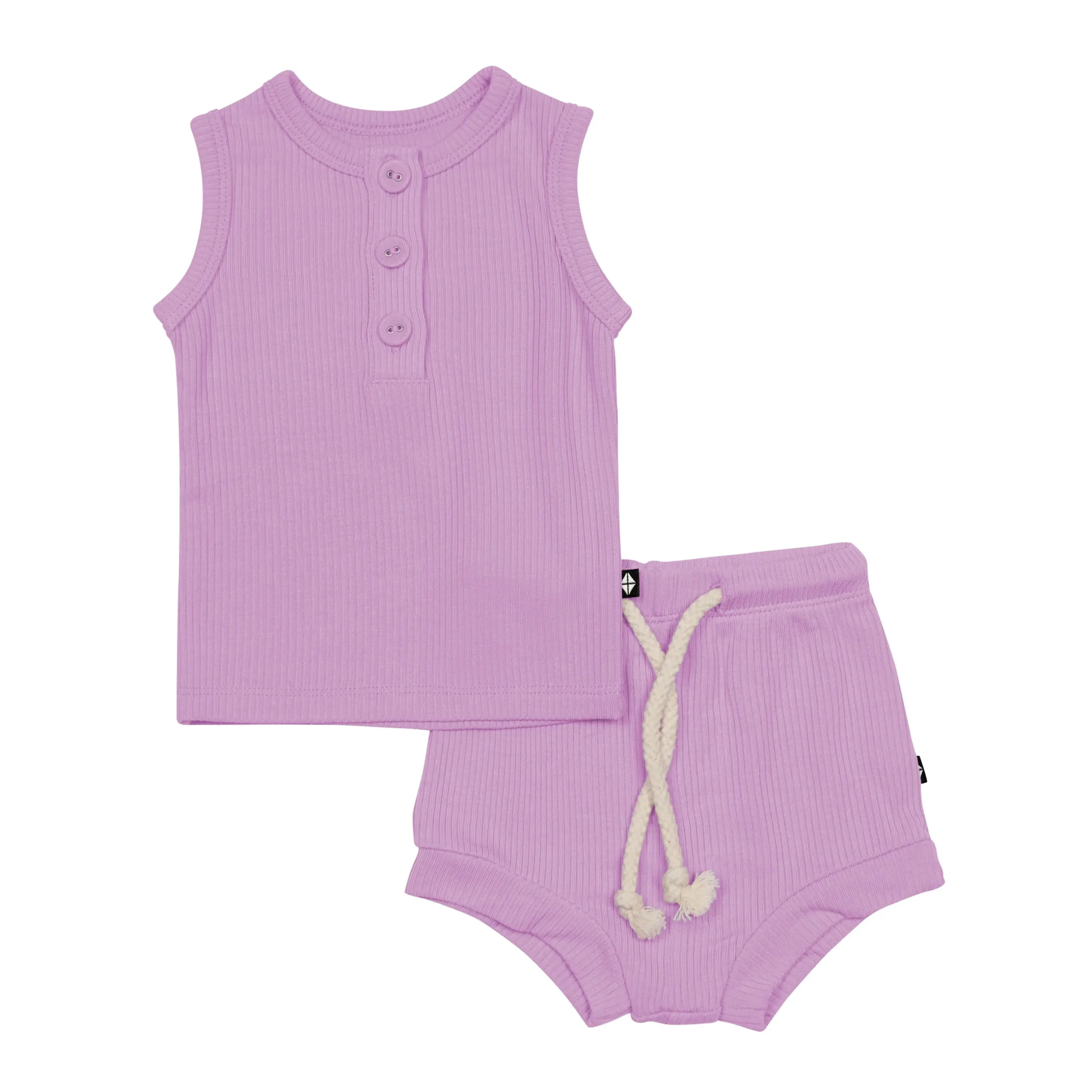 Outlet Kyte Baby Ribbed Henley Tank Set in Poi