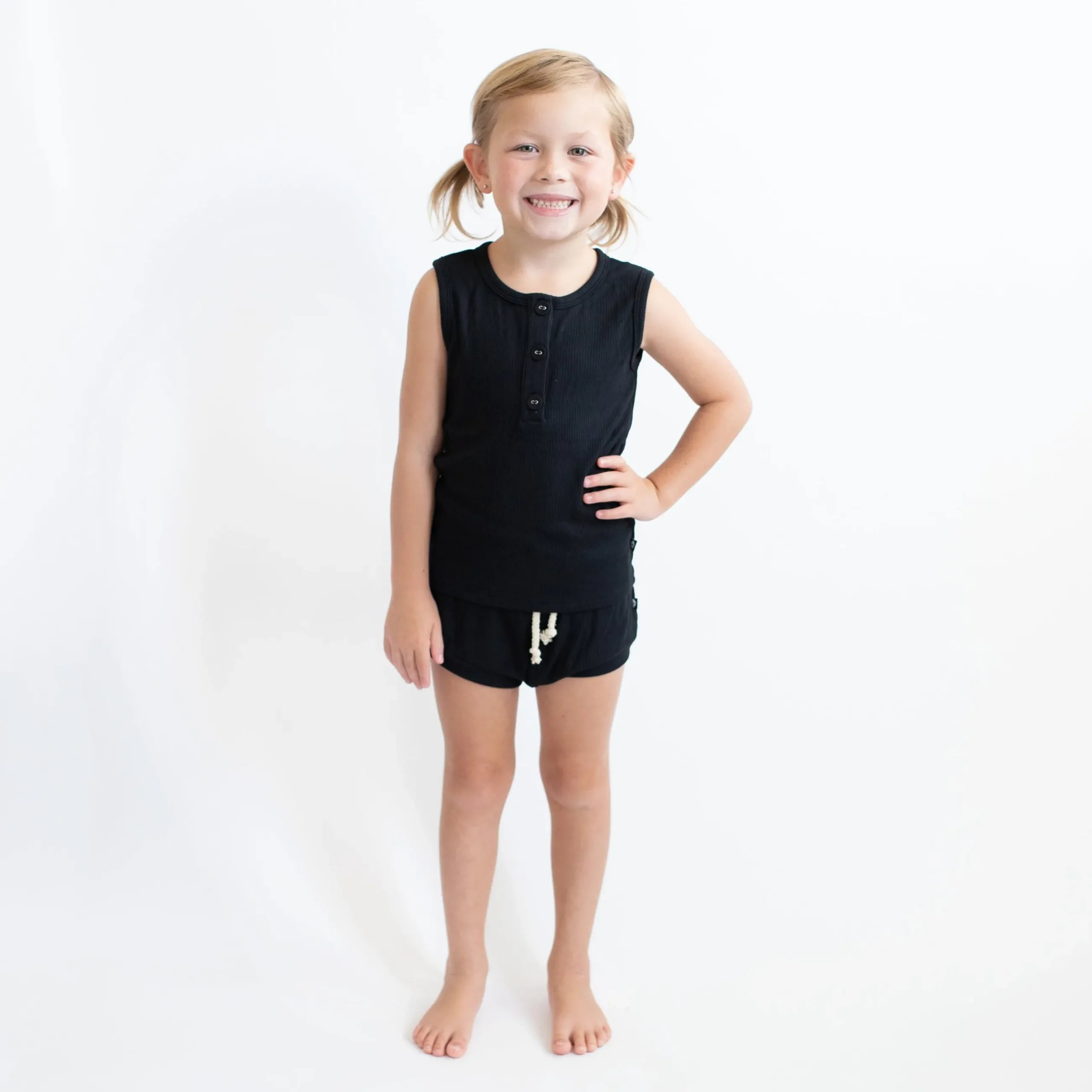 Best Kyte Baby Ribbed Henley Tank Set in Midnight
