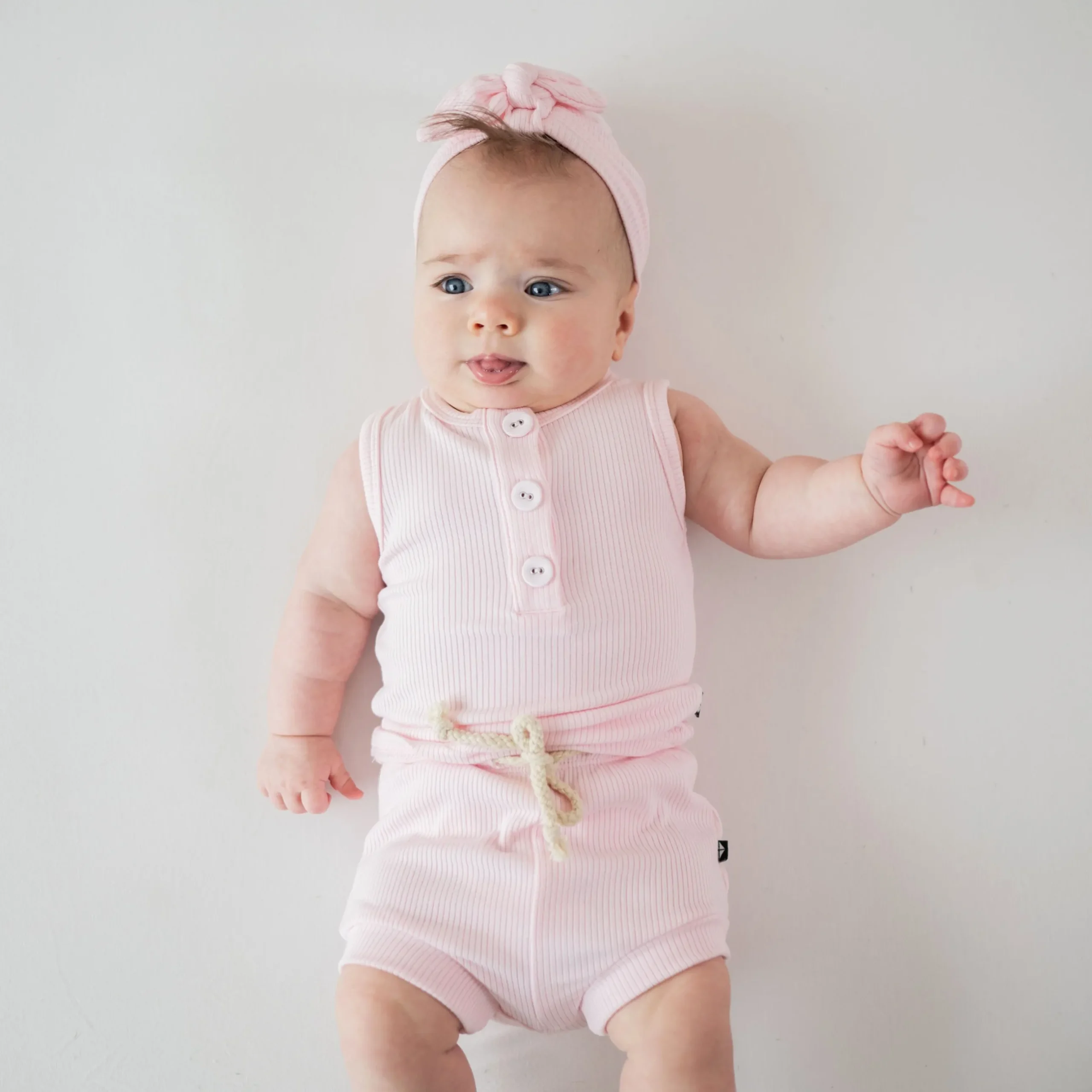 Sale Kyte Baby Ribbed Henley Tank Set in Sakura