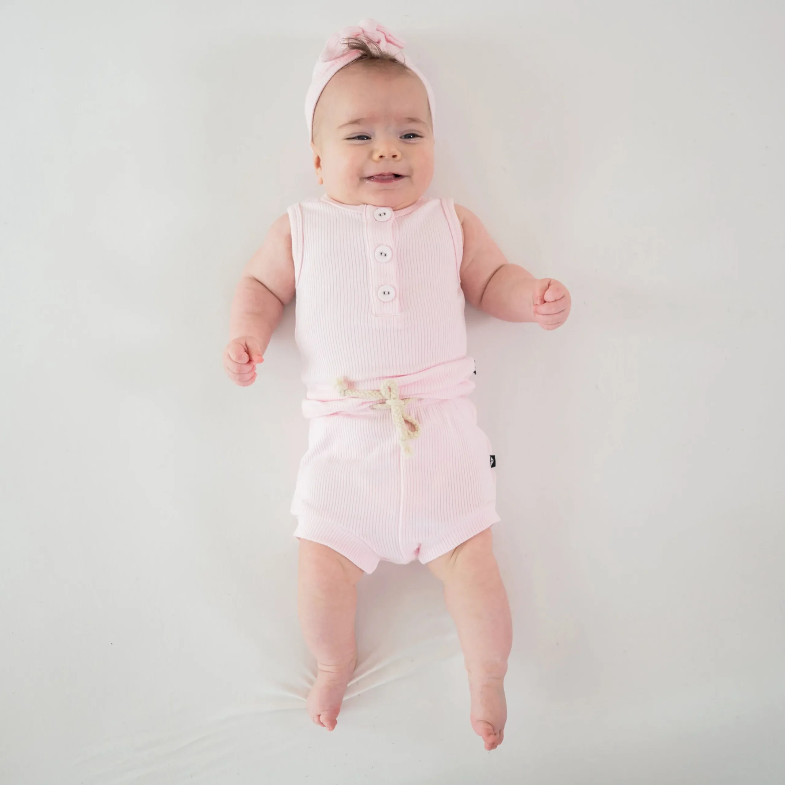 Sale Kyte Baby Ribbed Henley Tank Set in Sakura